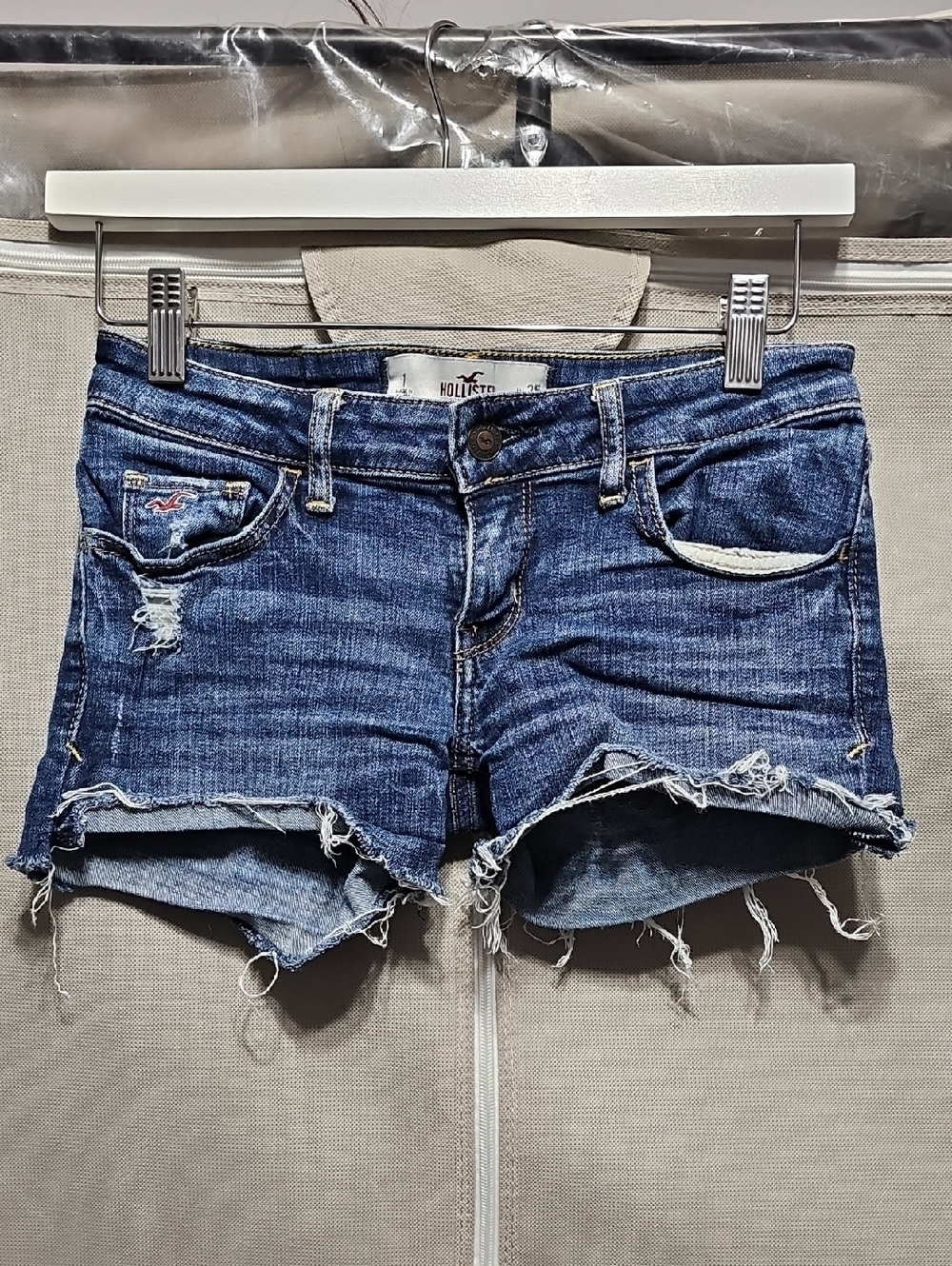 Hollister Distressed Blue Denim Cutoff Shorts
